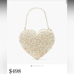 Kate Spade Bridal Embellished 3D Heart Clutch